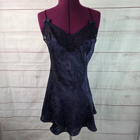 VINTAGE Victoria's Secret Gold Label Slip Dress Womens Medium Purple Chemise 90s - Picture 8 of 12